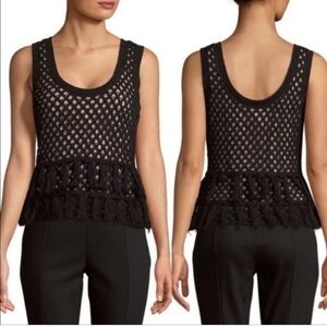 L'agence Leandra crochet fringe top size Small